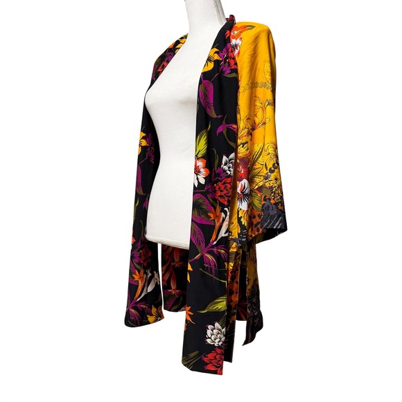 NYGARD Yellow Floral Print Kimono Cardigan Duster Luxury Jacket size S - Picture 5 of 9